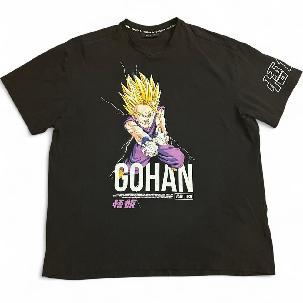 Dragon Ball Z Vanquish Gohan Super Saiyan Black T-Shirt Men's Anime Gym